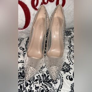 Charlotte Russe Beige Studded Heels